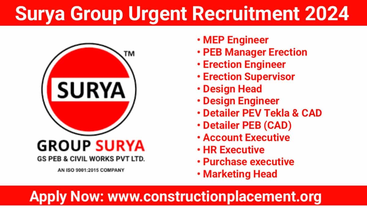SURYA GROUP Urgent Recruitment 2024