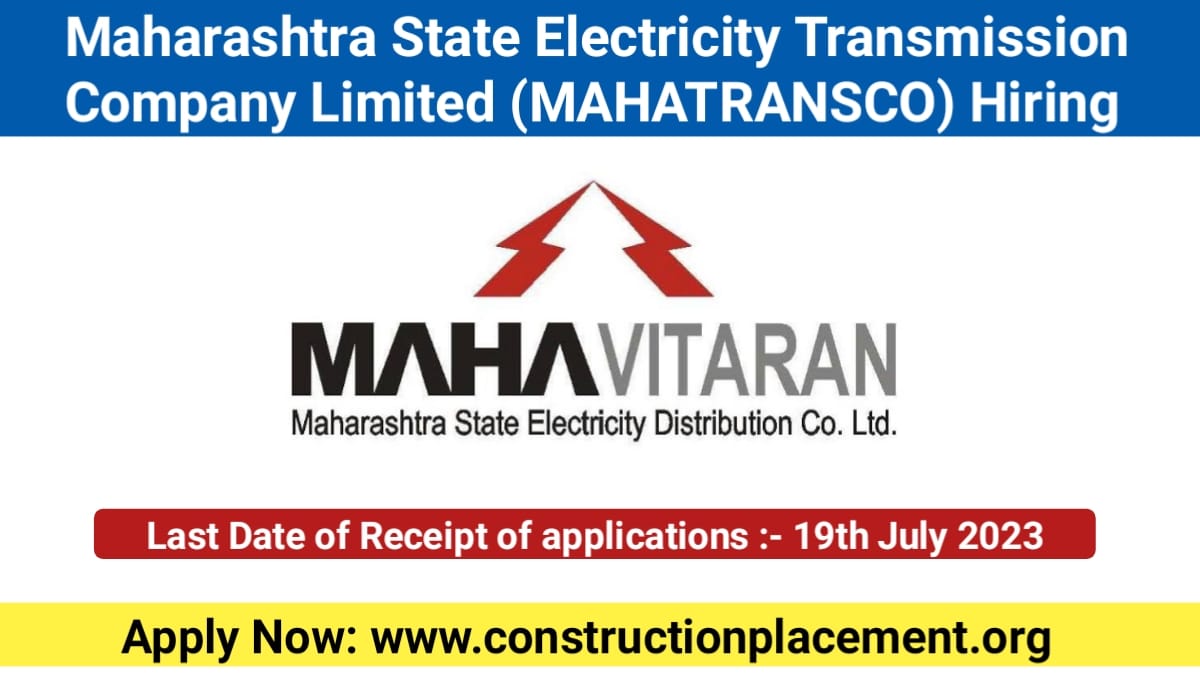 Career Opportunities at Maharashtra State Electricity Transmission Company Limited