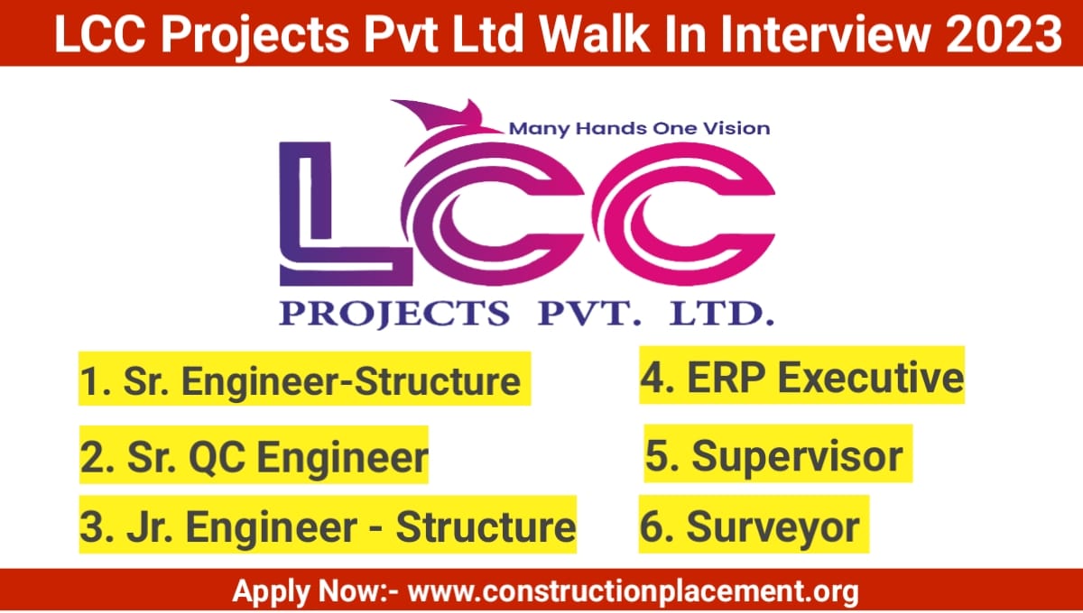 LCC Project Pvt Ltd Walk In Interview August 2023