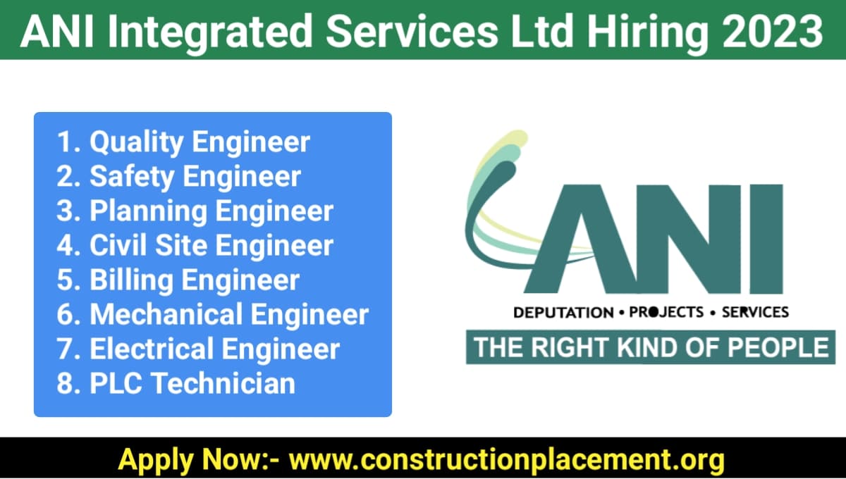 ANI Integrated Services Ltd Recruitment 2023