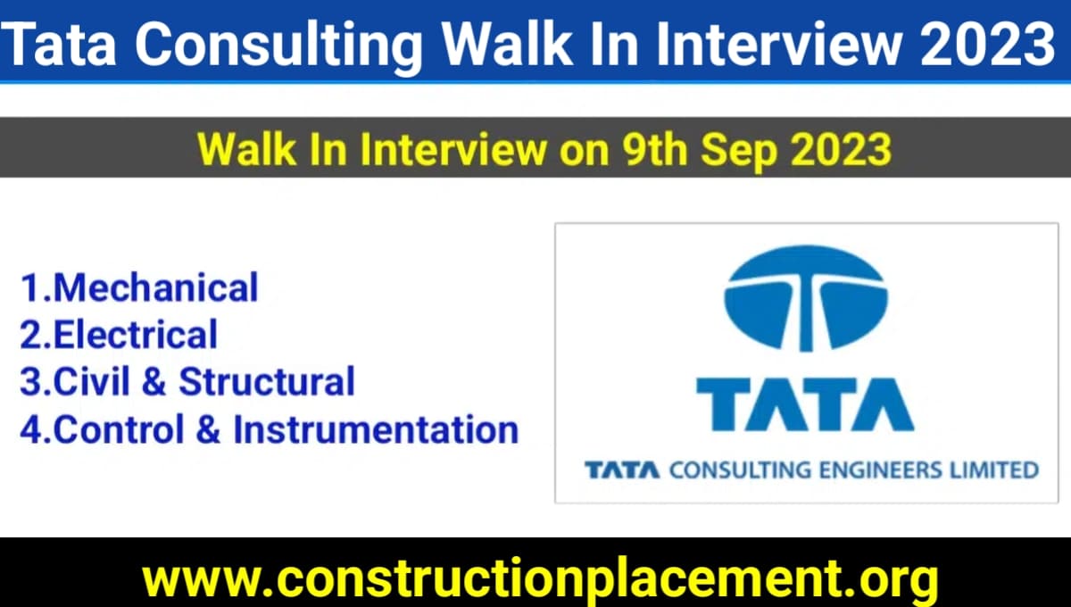 Tata Consulting Engineers Latest Walk In Interview