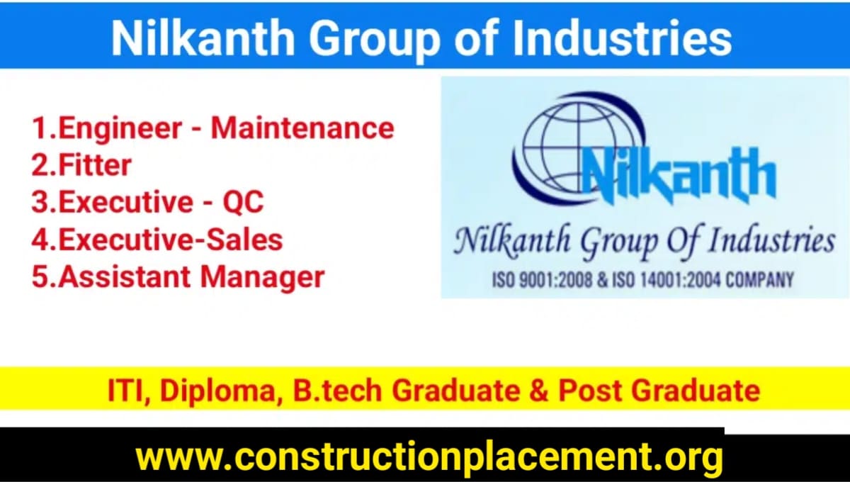 Nilkanth Group of Industries Hiring 2023