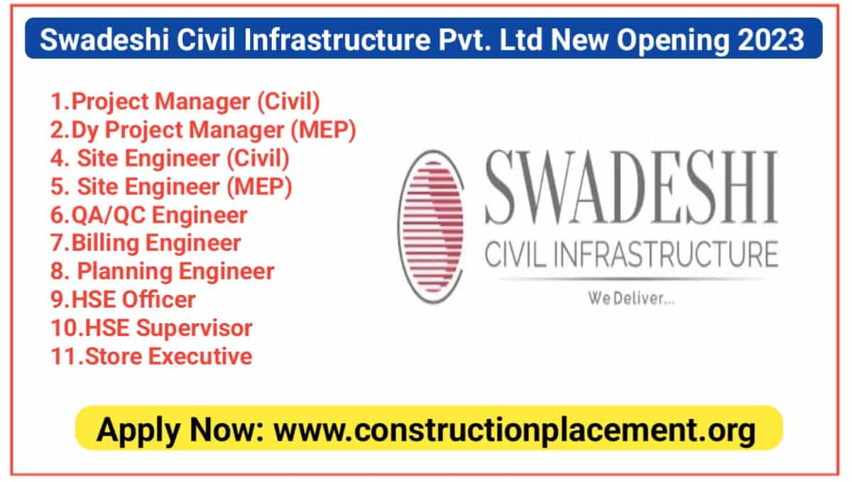Swadeshi Civil Infrastructure Pvt. Ltd New Opening 2023
