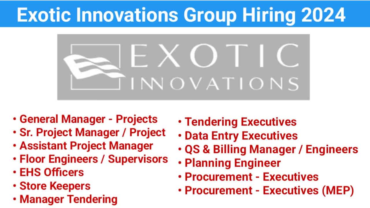 Exotic Innovations Group Hiring 2024