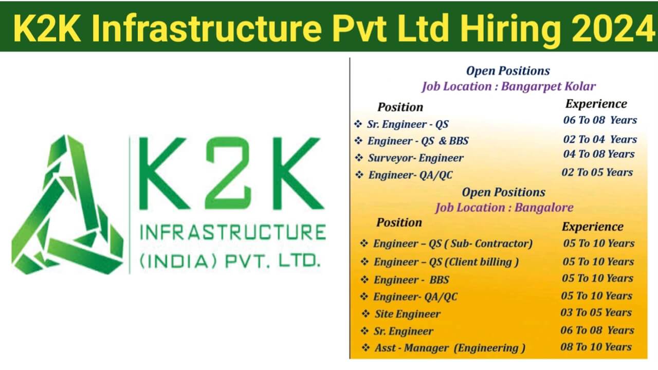 K2K Infrastructure Pvt Ltd Hiring 2024