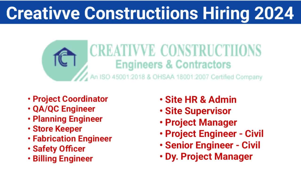 Creativve Constructiions Hiring 2024