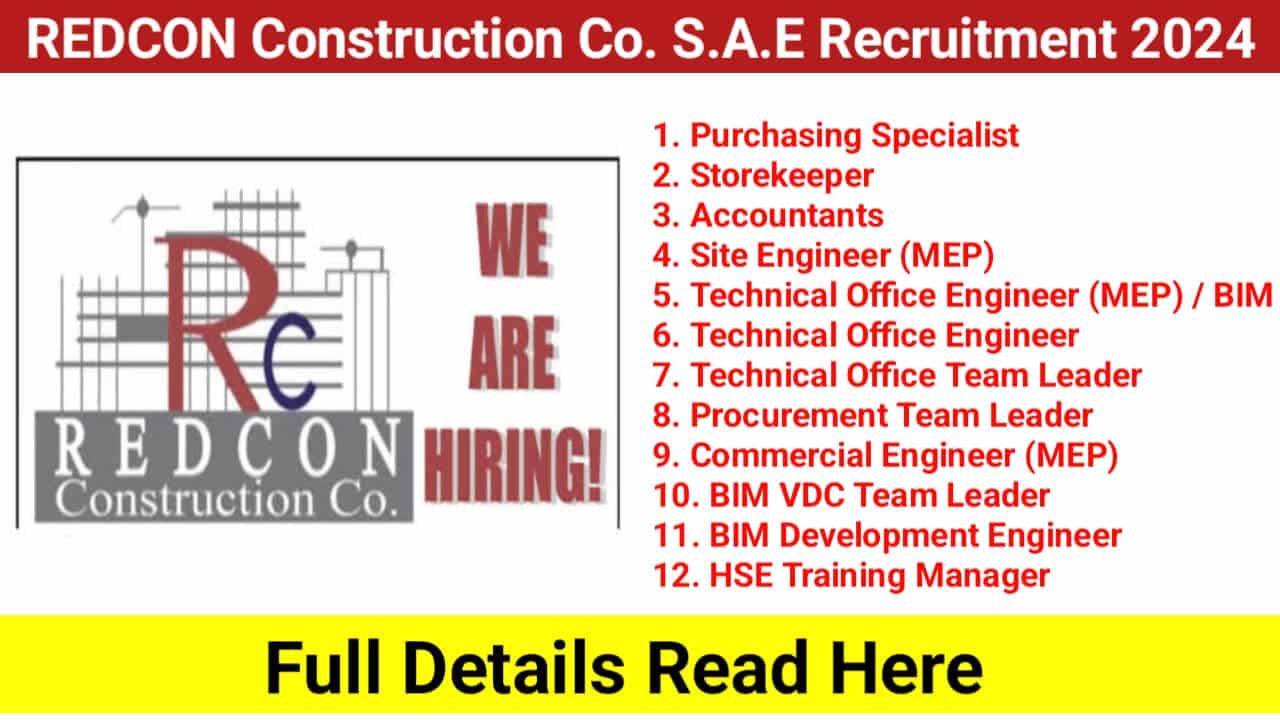 REDCON Construction Co. S.A.E Recruitment 2024