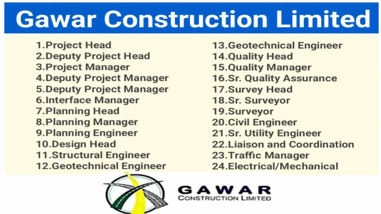 GAWAR Construction Limited New Vacancy 2024