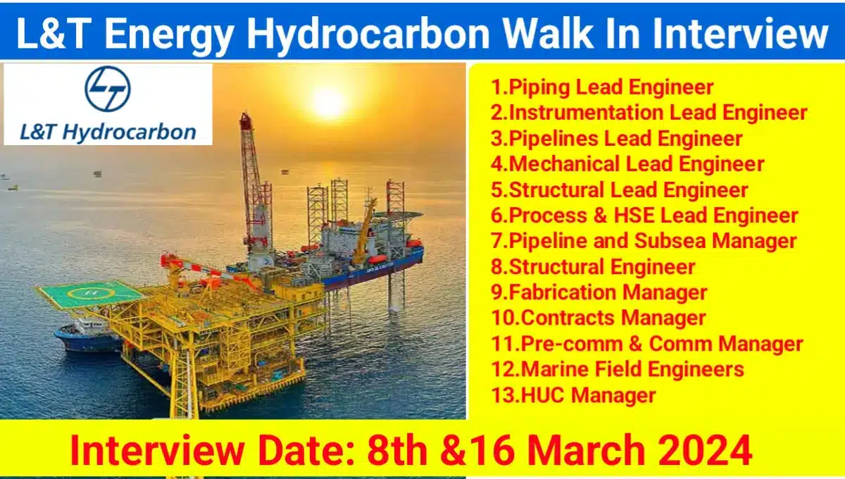 L&T Energy Hydrocarbon Mega Walk-In-Interview 2024