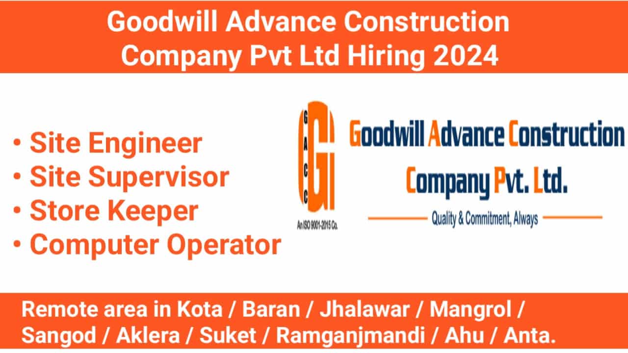 Site Engineer , Site Supervisor , Store Keeper And Computer Operator Jobs 2024