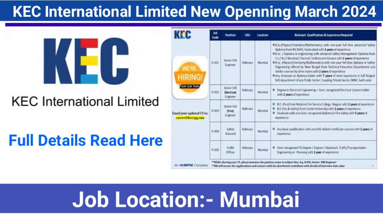 KEC International Limited New Openning March 2024