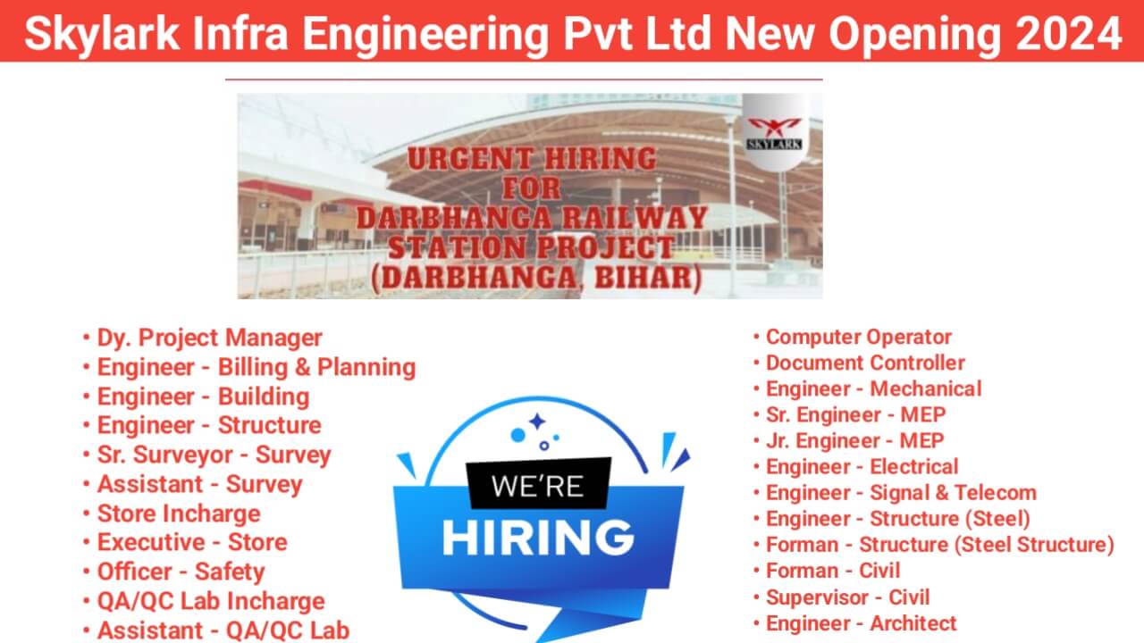 Skylark Infra Engineering Pvt Ltd New Opening 2024 | Construction Jobs In Bihar