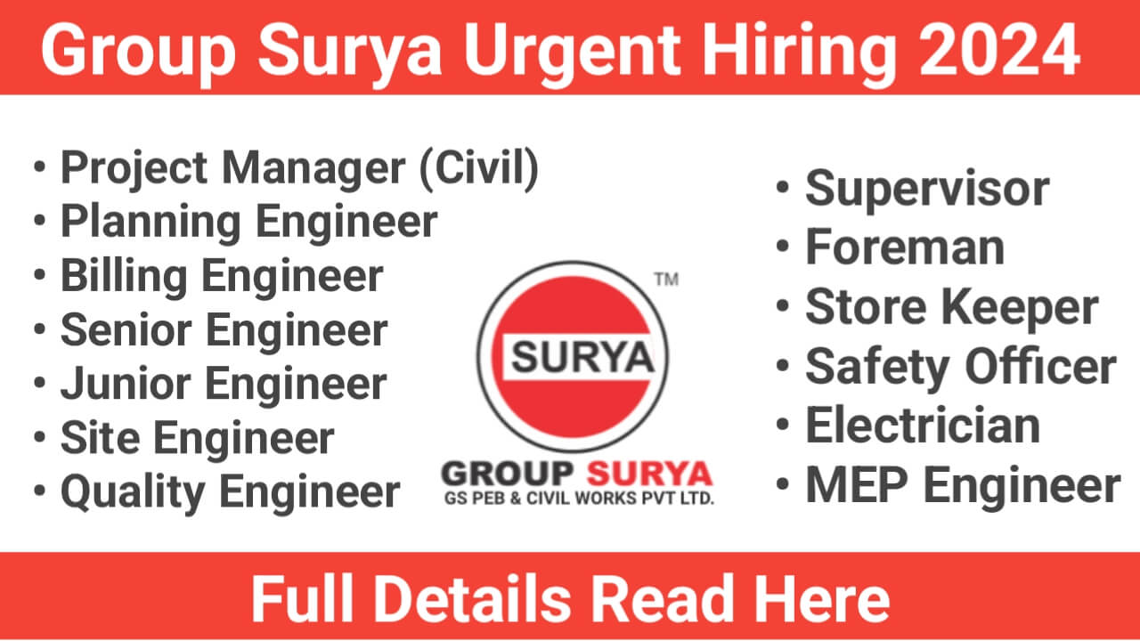 Group Surya Urgent Hiring 2024