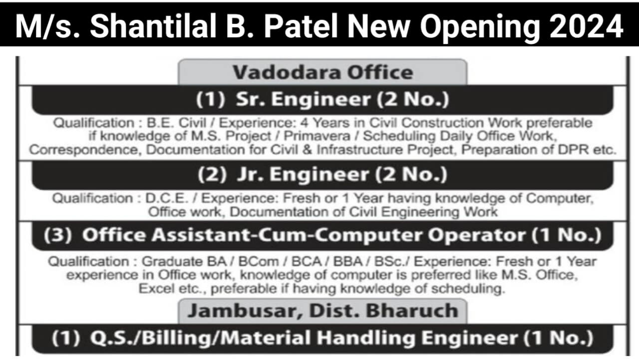 M/s. Shantilal B. Patel New Opening 2024