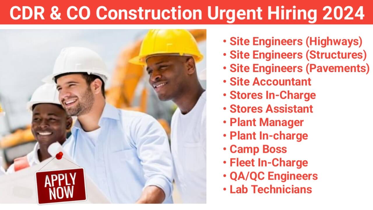 CDR & CO Construction Urgent Hiring 2024