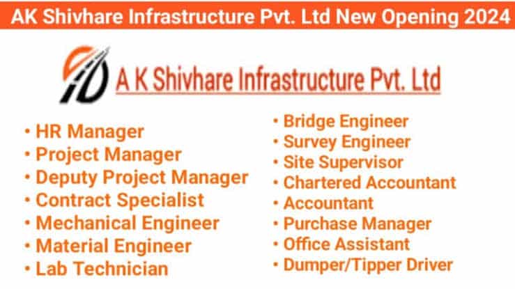 AK Shivhare Infrastructure Pvt. Ltd Urgent Hiring 2024