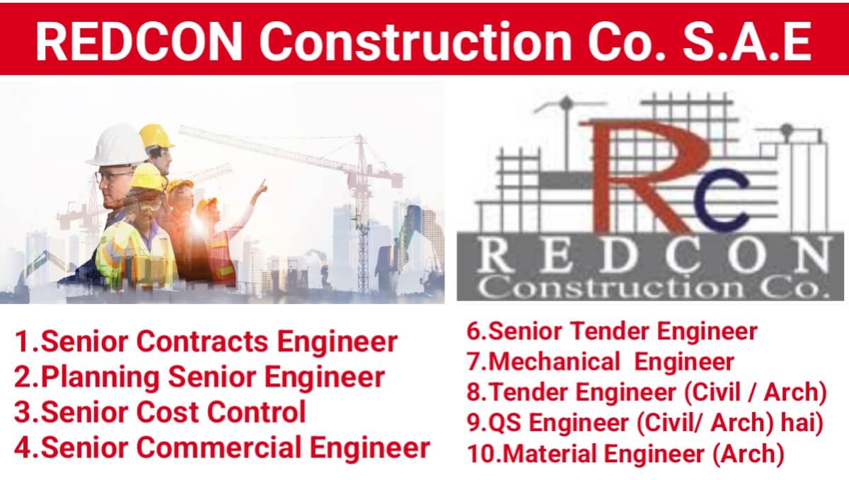 REDCON Construction Co. S.A.E Urgent Hiring 2024