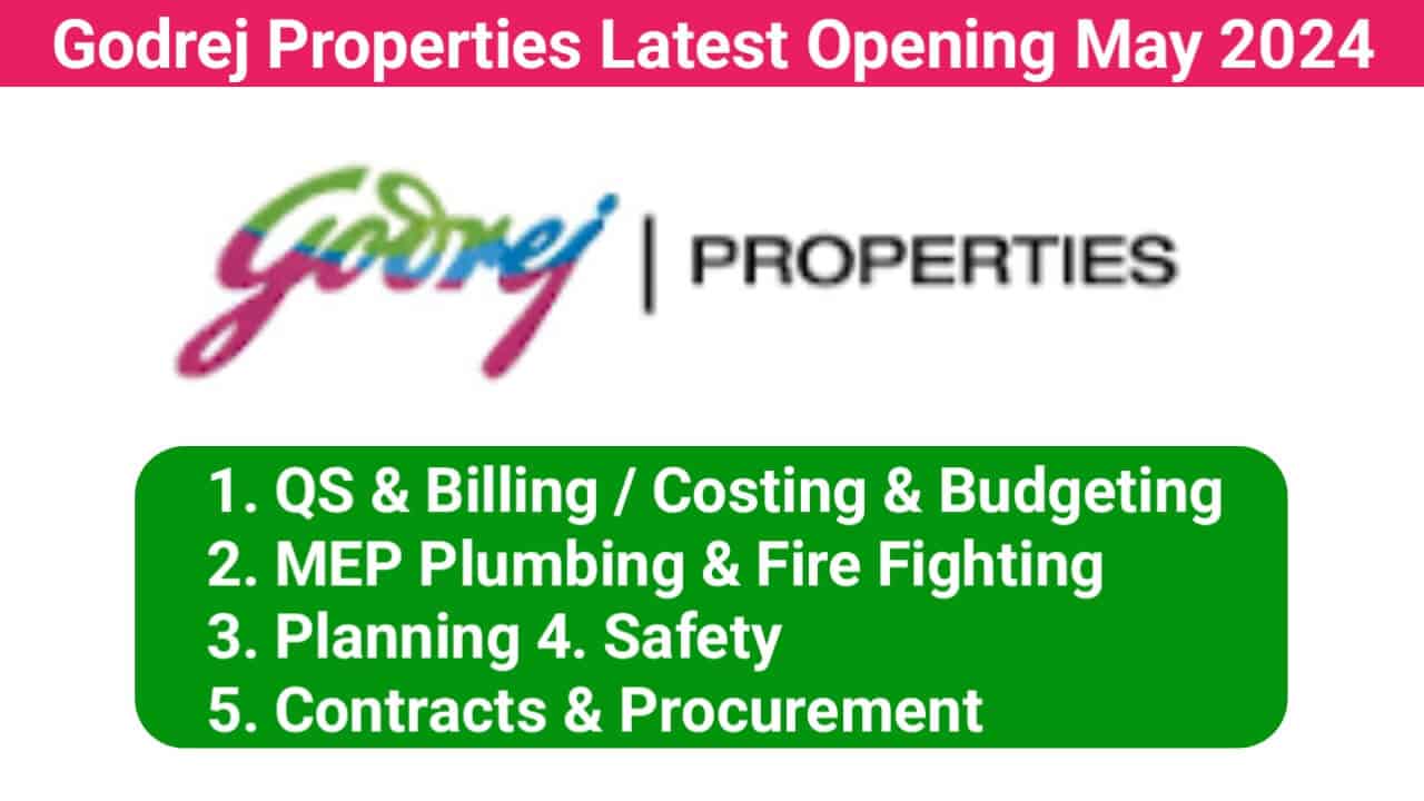Godrej Properties Latest Opening May 2024