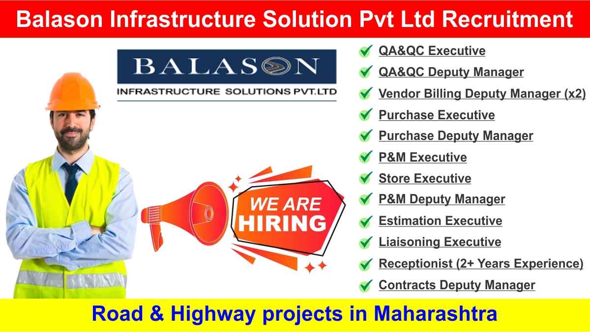 Balason Infrastructure Solution Pvt Ltd Free Hiring