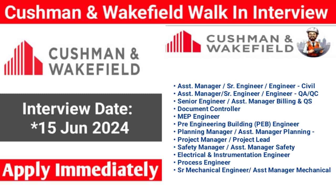 Cushman Wakefield Project And Development Services Hiring 2024