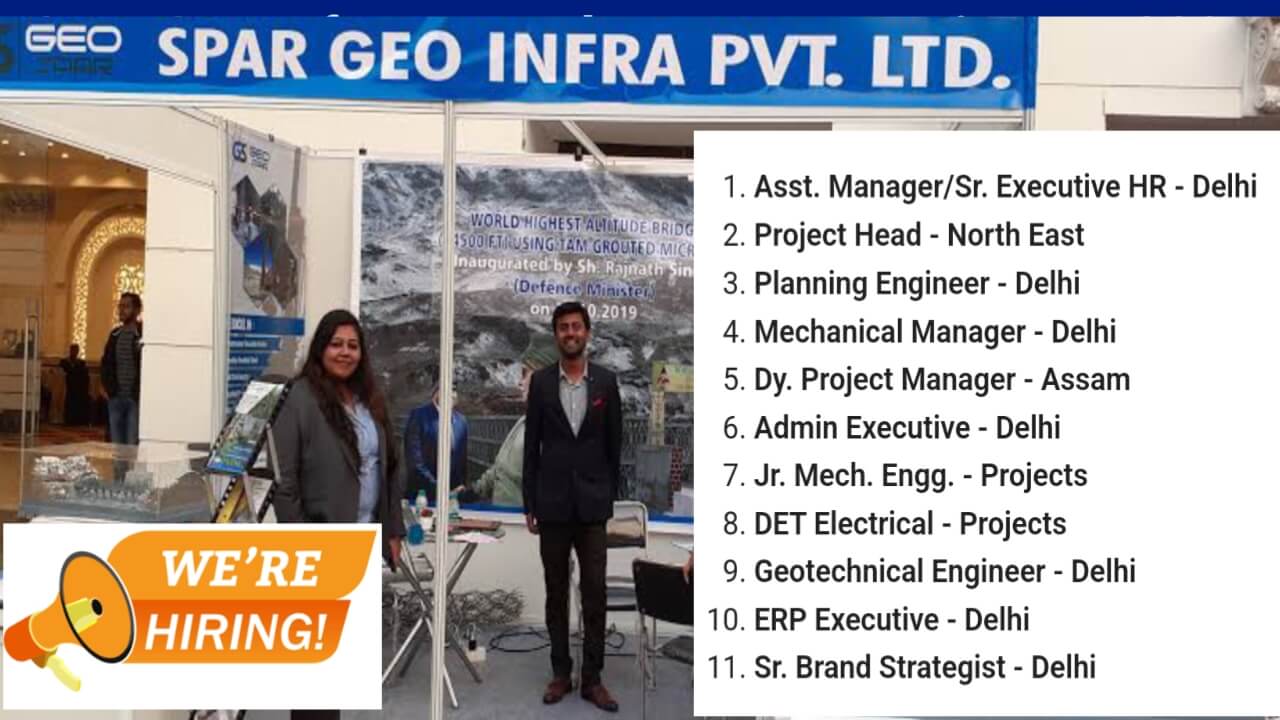 Spar Geo Infra Pvt. Ltd. Urgent Recruitment 2024