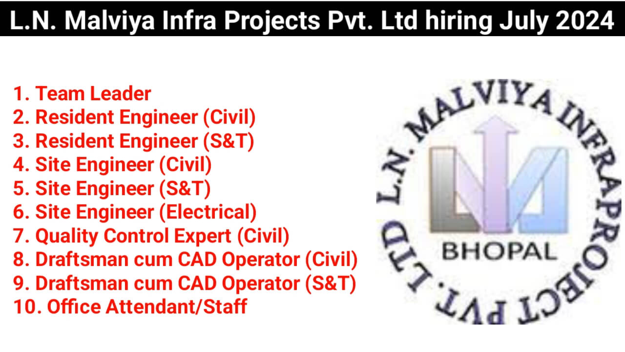 L.N. Malviya Infra Projects Pvt. Ltd hiring July 2024