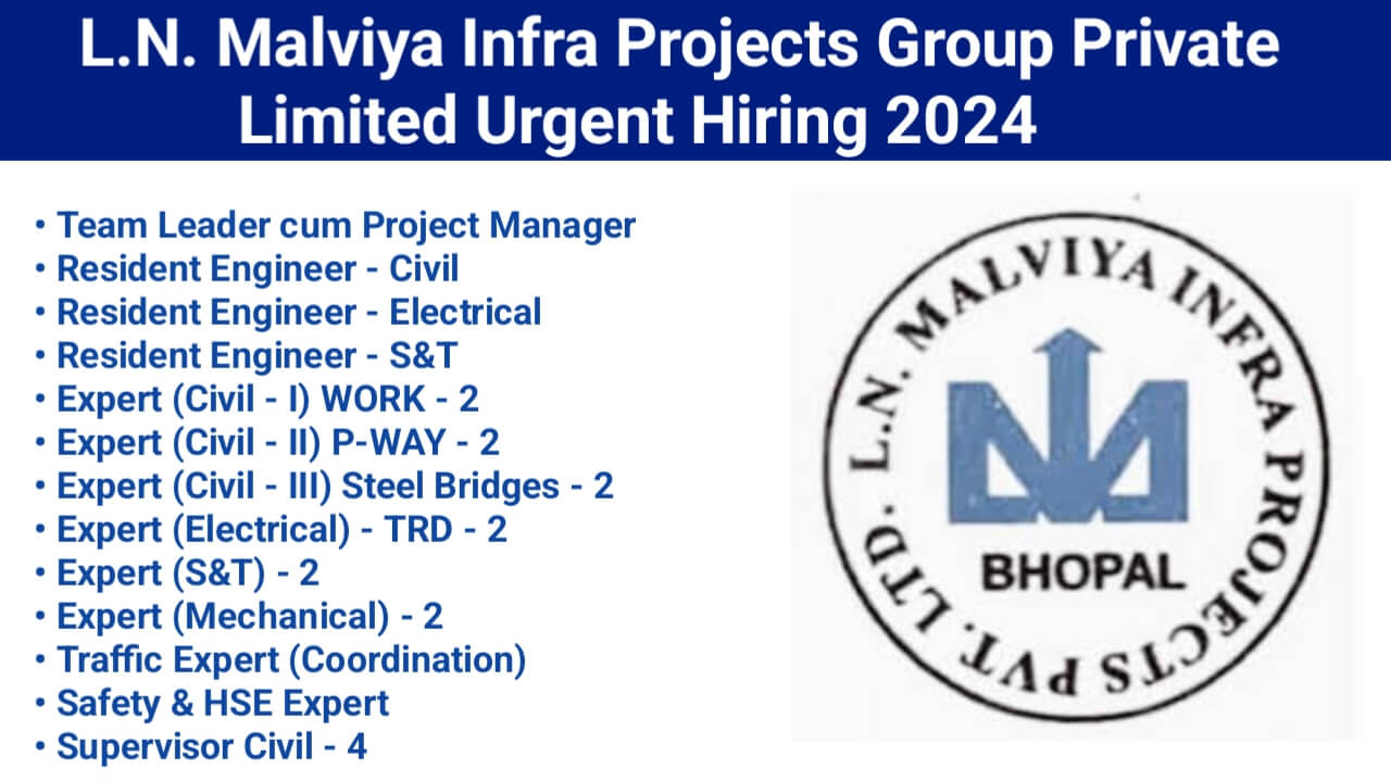 L.N. Malviya Infra Projects Group Private Limited Urgent Hiring 2024