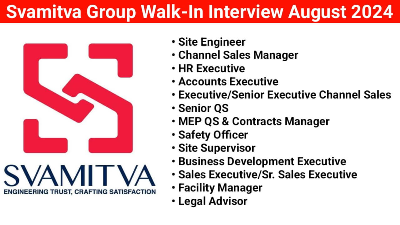 Svamitva Group Walk-In Interview August 2024