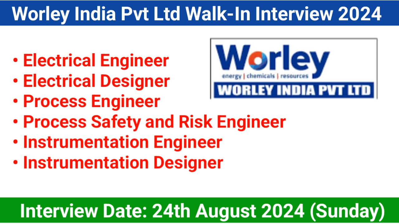 Worley India Pvt Ltd Walk-In Interview 2024 | Date: 24th August 2024 (Sunday)