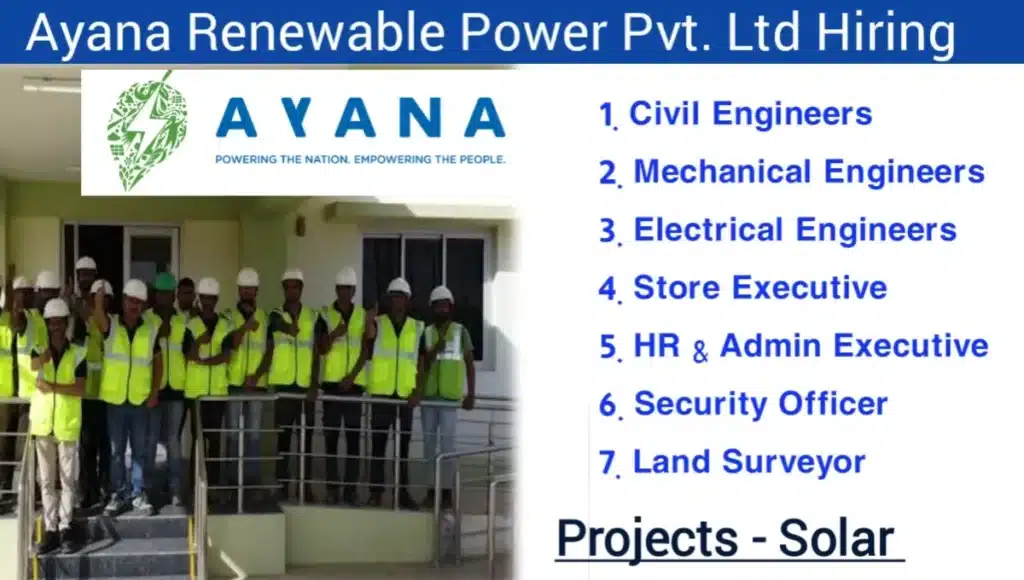 Ayana Renewable Power Pvt Ltd Mega Walk-In Interview 2024 | Store Keeper Jobs Near Me