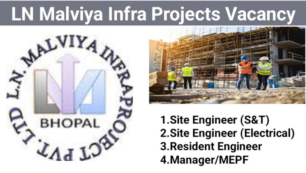 L.N. Malviya Infra Projects Urgent Hiring 2024 | For Site Engineer, Resident Engineer And Manager/MEPF