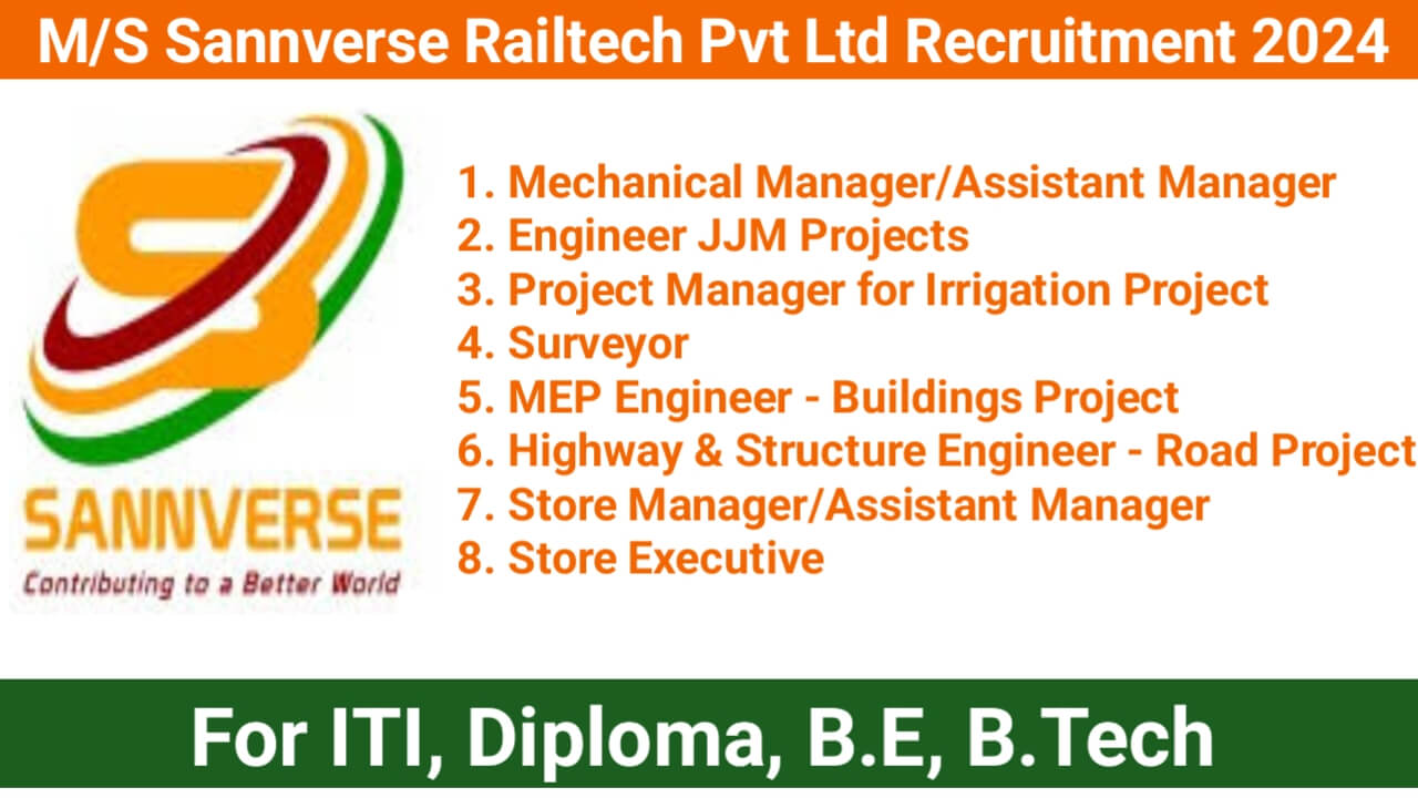 M/S Sannverse Railtech Pvt Ltd Recruitment 2024