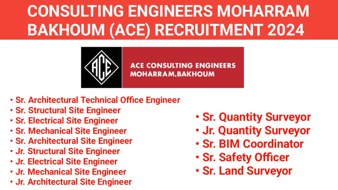 CONSULTING ENGINEERS MOHARRAM.BAKHOUM (ACE) RECRUITMENT 2024