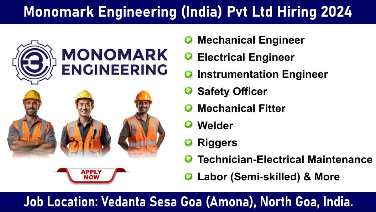 Monomark Engineering (India) Pvt Ltd Hiring 2024