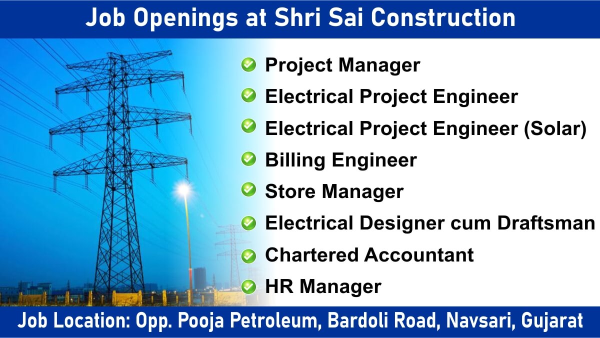 Job Openings at Shri Sai Construction