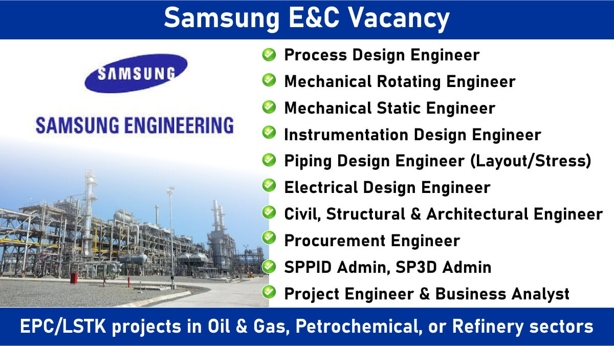 Samsung E&C Vacancy