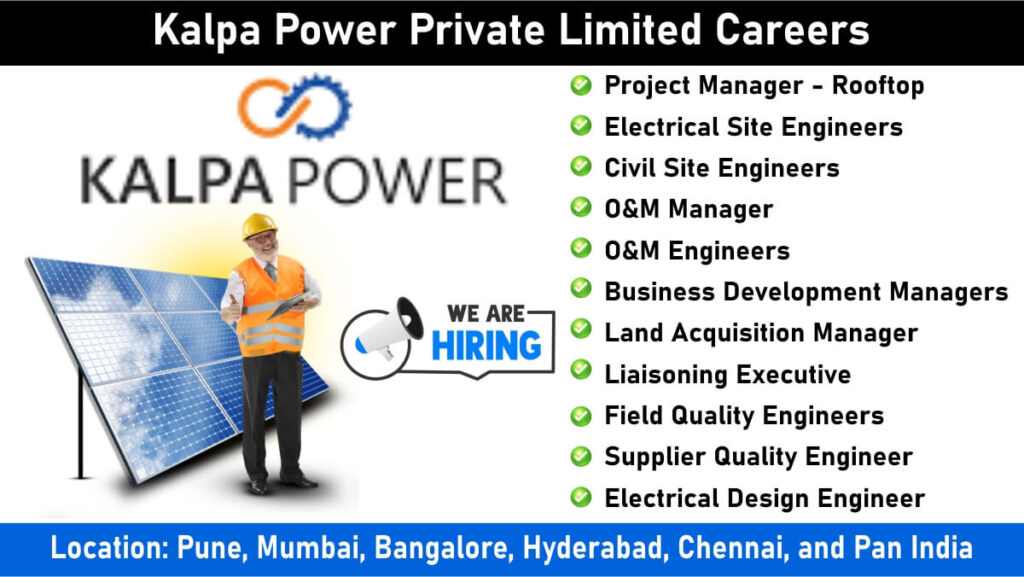 Kalpa Power Private Limited Recruitment 2024 | Construction Jobs In Pune