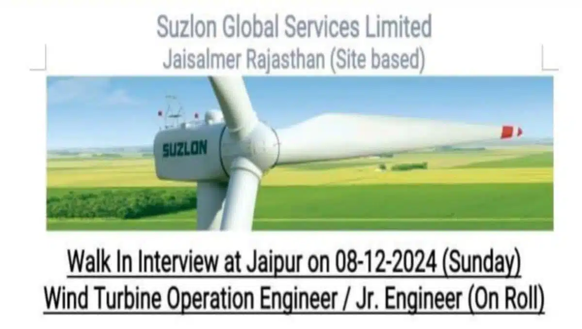 Suzlon Global Services Ltd Hiring 2024 | For Diploma in Electrical/Mechanical Engineering