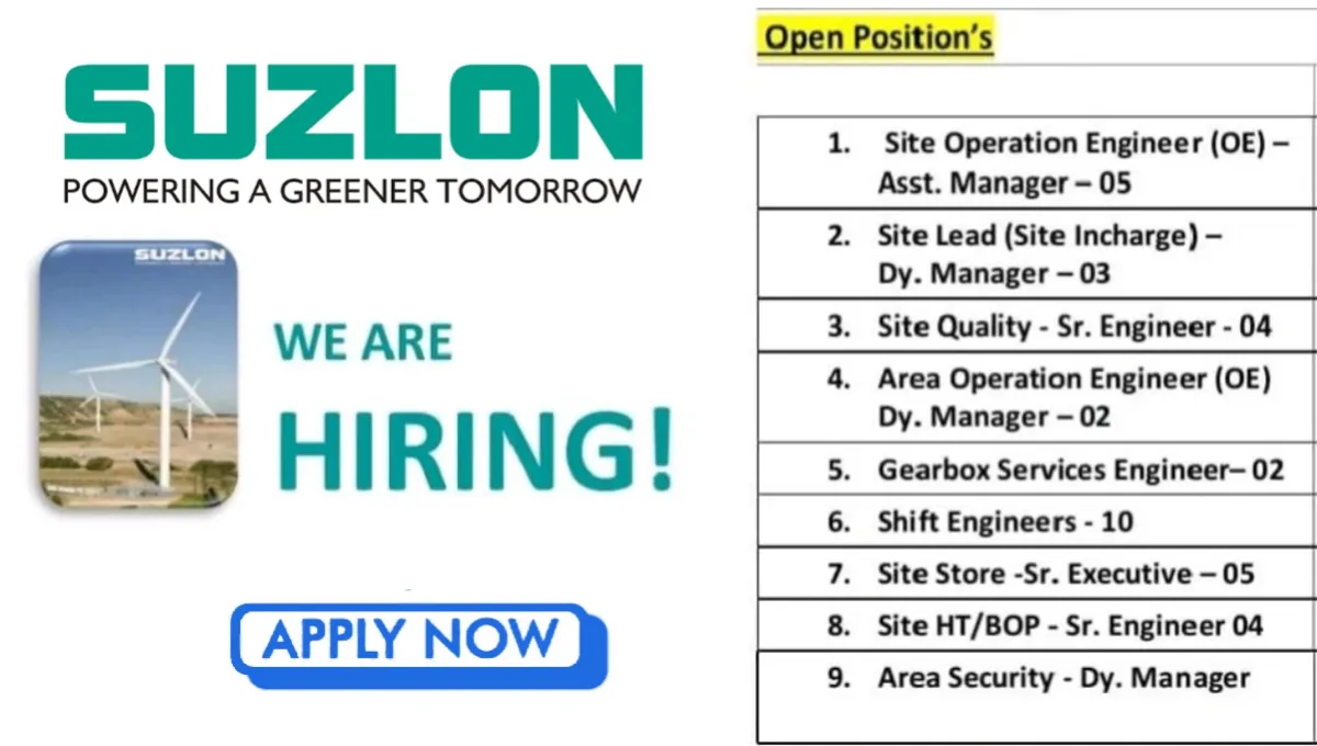 Suzlon Energy Walk-In Interview 2024 | Date: 21st December 2024