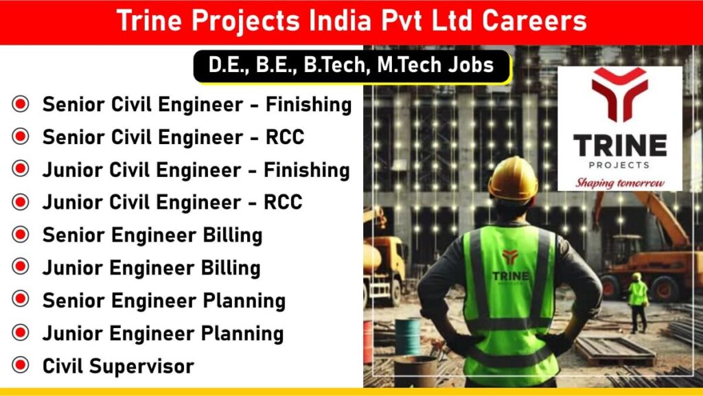 Trine Projects India Pvt Ltd Recruitment 2025 | For Engineer And Supervisor