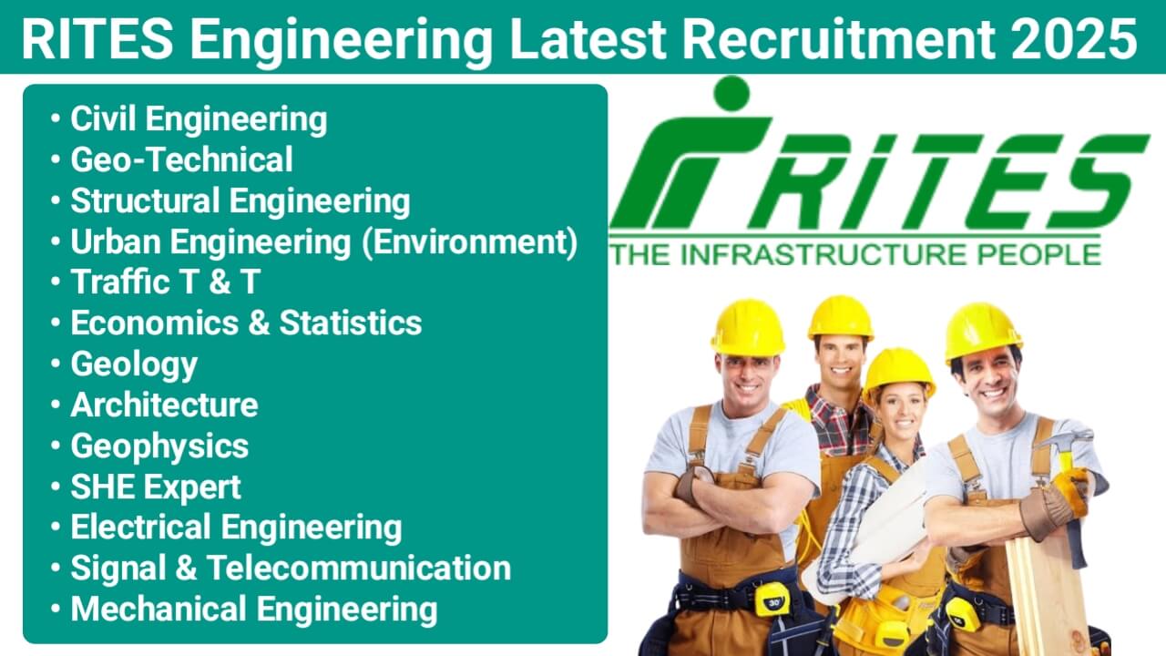 RITES Recruitment 2025, Engineering Jobs, Public Sector Jobs, Civil Engineering Jobs, Mechanical Engineering Jobs, Electrical Engineering Jobs