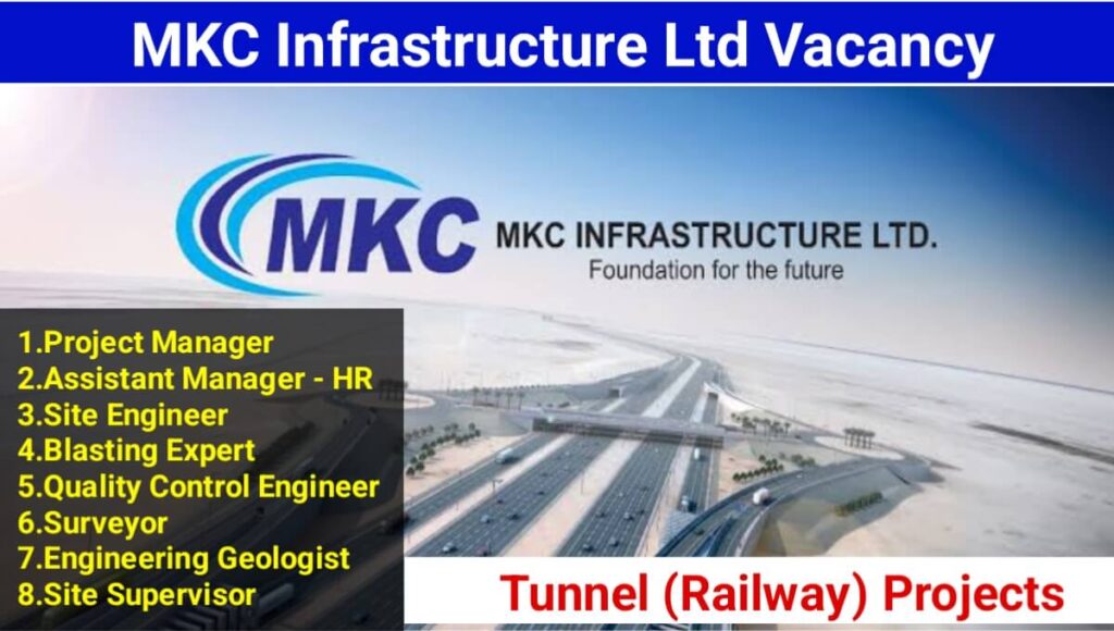 MKC Infrastructure Ltd Recruitment 2025: Job Location: Gujarat/Rajasthan