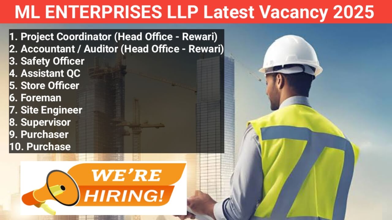 ML ENTERPRISES LLP Recruitment 2025: site locations in Madhya Pradesh, Haryana, and Punjab