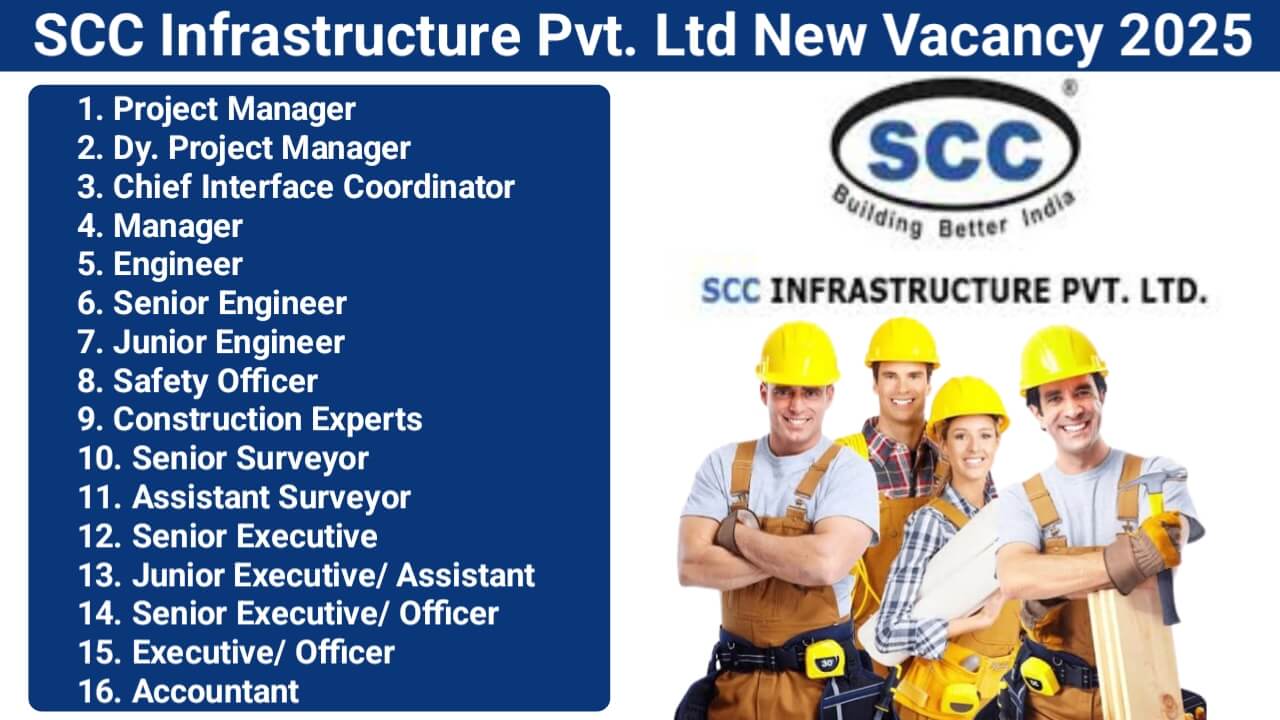 SCC Infrastructure Pvt. Ltd Recruitment 2025: Construction Jobs In Gujarat