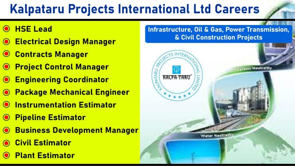 Oil & Gas Jobs in Mumbai – HSE Lead, Electrical Design Manager, Contracts Manager, and More Openings at Kalpataru Projects International Ltd.