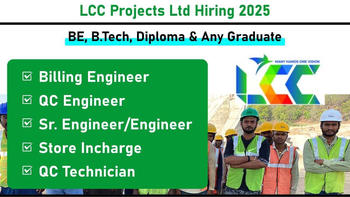 LCC Projects Ltd Recruitment 2025 | For  canal project in Banda, Uttar Pradesh