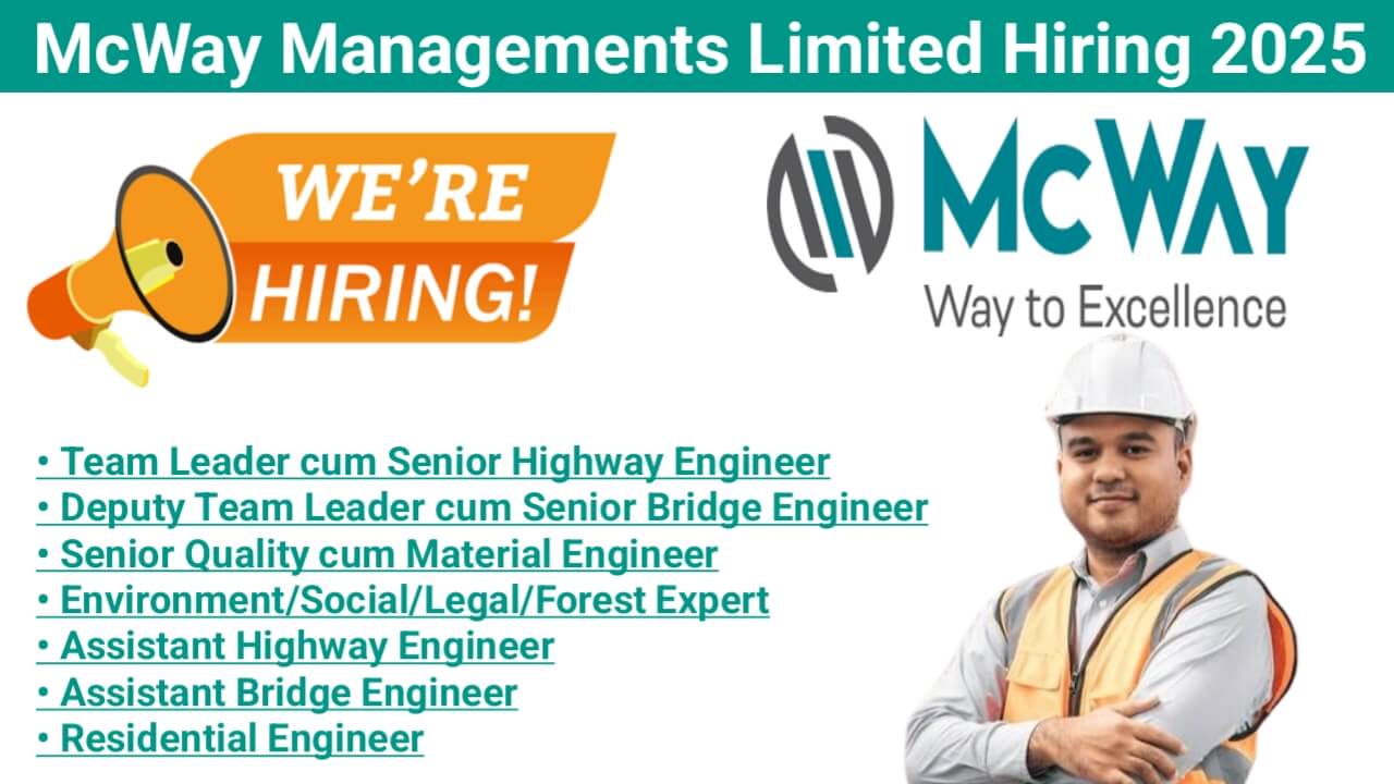 McWay Managements Limited Hiring 2025 | for Prestigious Government Road Infrastructure Projects in Gujarat