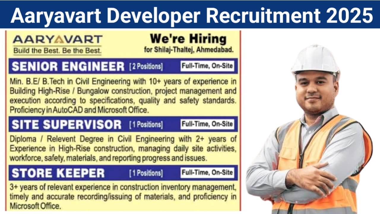 Aaryavart Developer Recruitment 2025 | High-Rise Construction Jobs