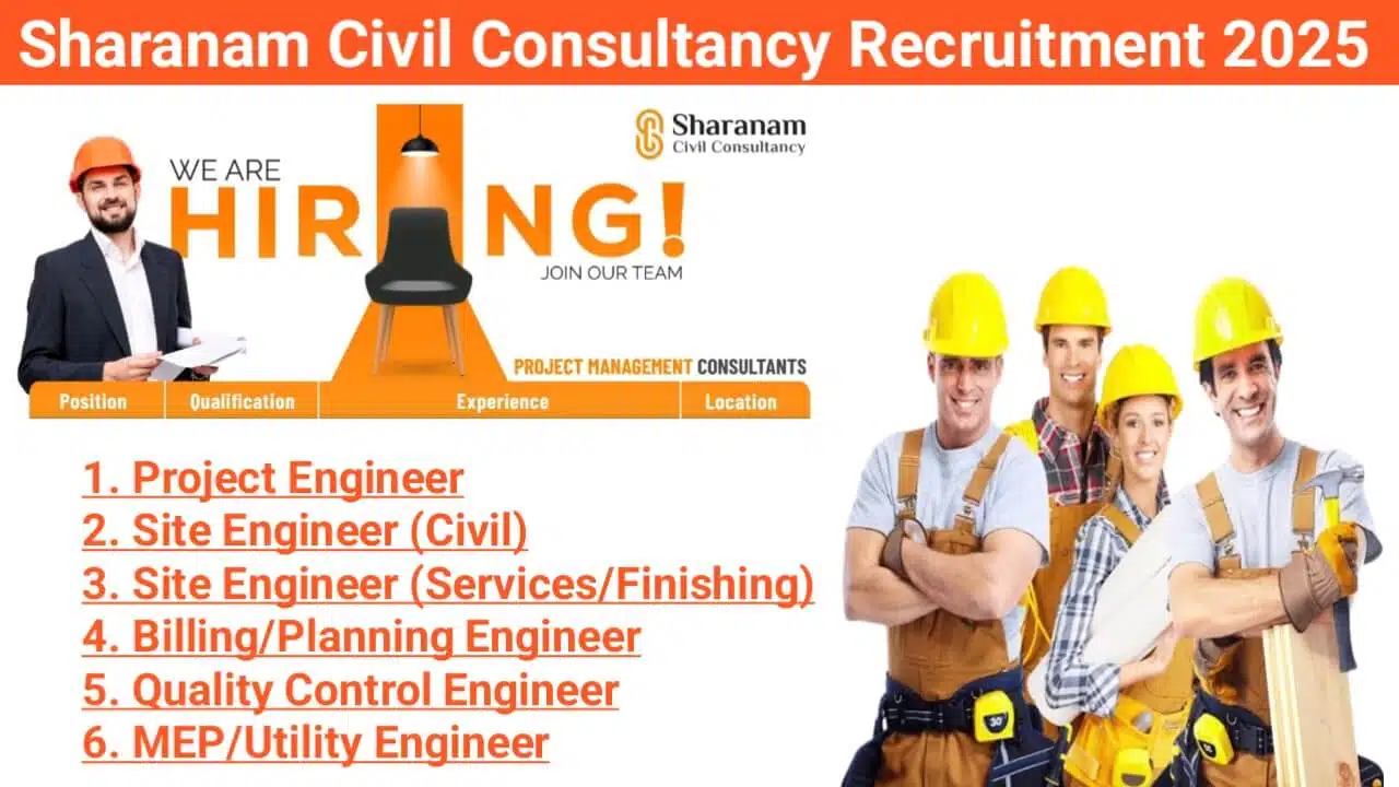 Sharanam Civil Consultancy Recruitment 2025 | PMC Careers Ahmedabad Site Engineer Vacancies