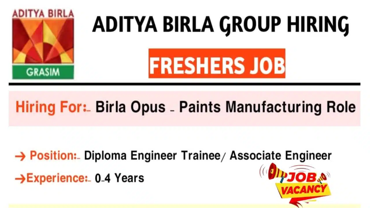 Aditya Birla Walk-in Interview 2025 | For Diploma Engineer Trainee | Freshers Engineer Jobs